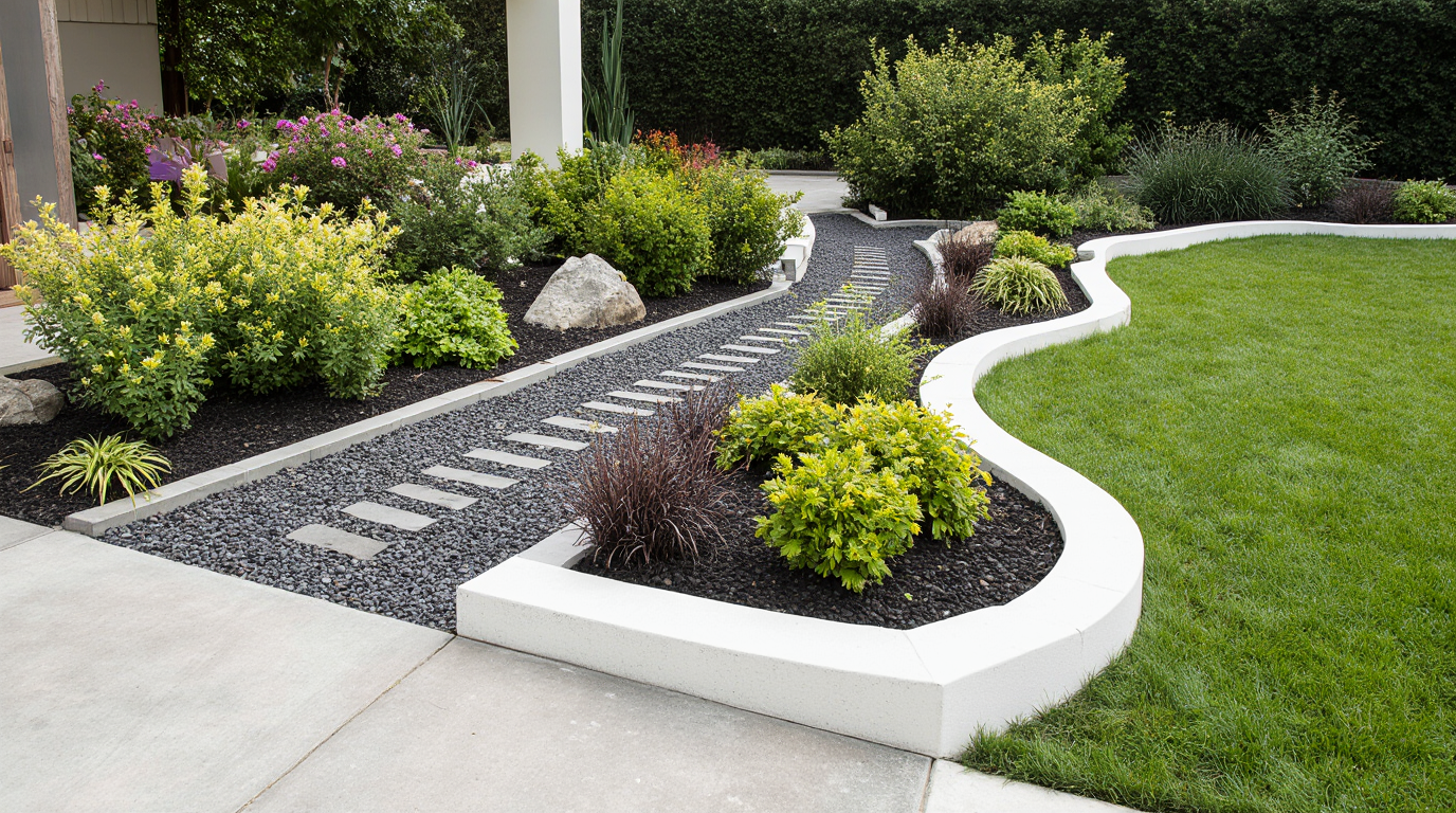Cómo combinar césped, piedra y plantas para un jardín de revista