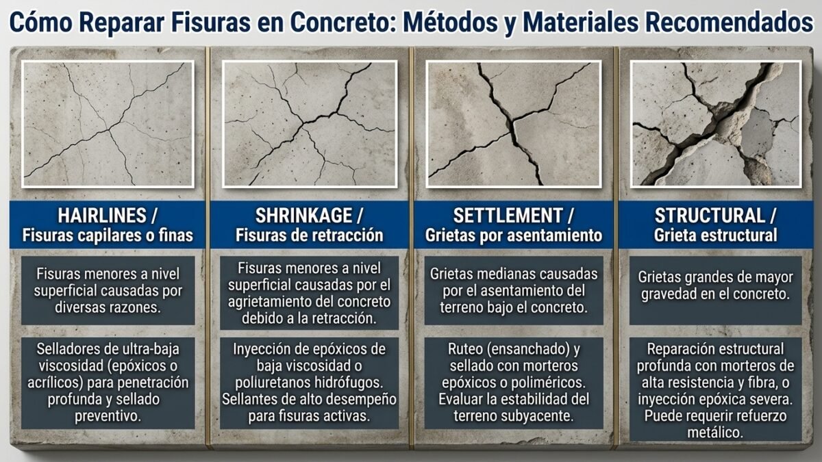 Cómo Reparar Fisuras en Concreto: Métodos y Materiales Recomendados - Constructora Lencova
