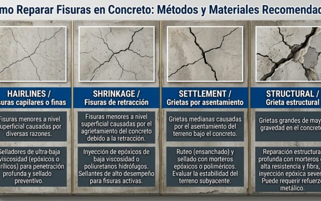 Cómo Reparar Fisuras en Concreto: Métodos y Materiales Recomendados - Constructora Lencova