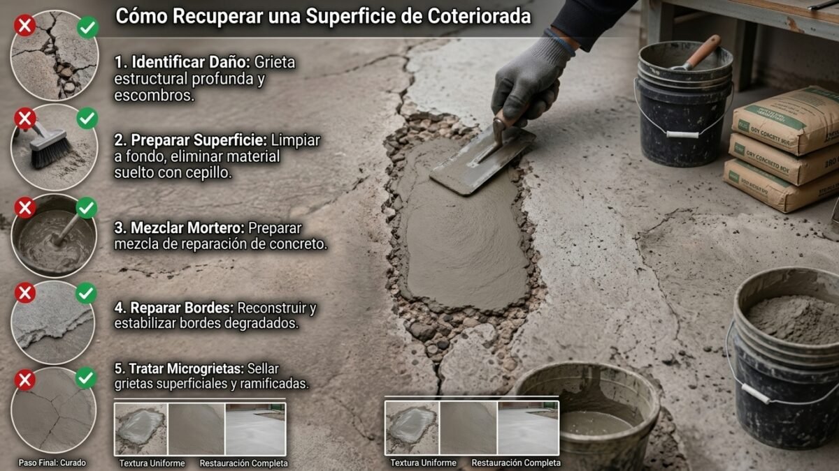 Cómo Recuperar una Superficie de Concreto Deteriorada - Constructora Lencova
