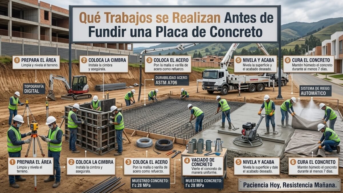 Qué Trabajos se Realizan Antes de Fundir una Placa de Concreto - Constructora Lencova