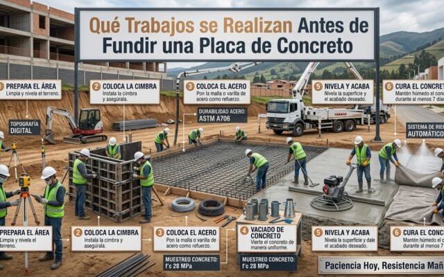 Qué Trabajos se Realizan Antes de Fundir una Placa de Concreto - Constructora Lencova