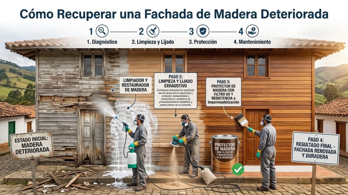 Cómo Recuperar una Fachada de Madera Deteriorada - Constructora Lencova