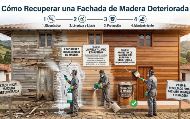 Cómo Recuperar una Fachada de Madera Deteriorada - Constructora Lencova