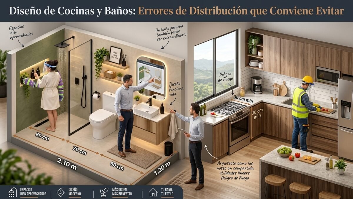 Diseño de Cocinas y Baños: Errores de Distribución que Conviene Evitar - Constructora Lencova